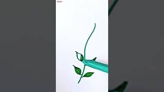 Leaf 🌿 drawing//Short #shorts #art #satisfying