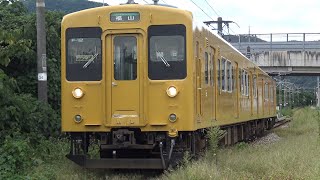 【4K】JR福塩線　普通列車105系電車　ｵｶF-12編成　備後本庄駅到着