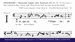 OFFERTORY “In Te Speravi” • 13th Sunday after Pentecost