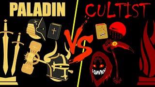 Tower Fight: Cultist VS Paladin | Marble Race In Algodoo
