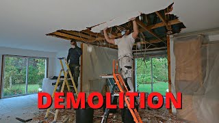 ✅DEMOLITION D'UN PLAFOND BRIQUE QUI S'ECROULE EP.1 (HD 4K)