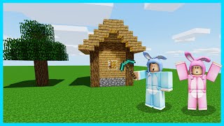 MIPAN \u0026 ZUZUZU Buat Rumah Bentuk Minecraft Tapi Di ROBLOX!