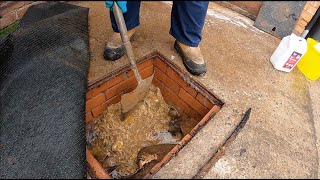 Stubborn Manhole Unblock! Thick and Difficult Sewage!