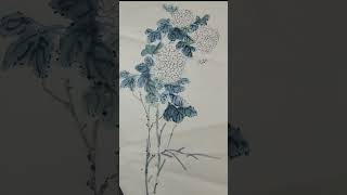 【小二画唠】中国画 - 水墨 绣球花的画法（3-3）