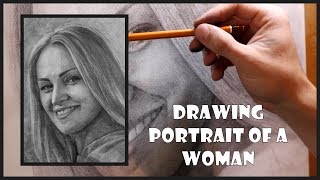 How to draw a portrait of a woman. Як малювати портрет дівчини. Как рисовать портрет девушки