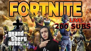 Fortnite + GTA RP LIVE | Δύο παιχνίδια σε ένα τι άλλο θέλετε | 200 Subscribers | Snoopy 🎉😜