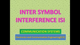 Inter symbol Interference ISI