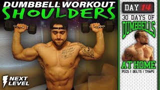 Shoulder Home Workout With Dumbbells | 30 Days to Build Pecs, Delts & Trap Muscles - Dumbbells Only!