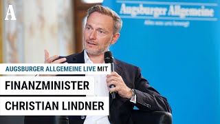 Finanzminister Christian Lindner über Geld, Grundwerte und Gesundheit - "Augsburger Allgemeine LIVE"