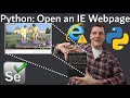 Python Selenium: Open Internet Explorer Webpage