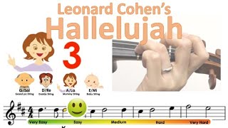 Leonard Cohen's Hallelujah sheet music and easy violin tutorial