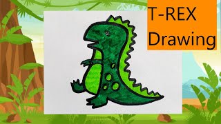 How to draw Trex |Dinosaur Drawing | Easy trex Drawing for kids |