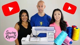 YouTubers Use an Embroidery Machine for the 1st Time 😀 Brother PE800