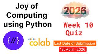 NPTEL Joy of Computing Using Python – Week 10 Quiz Answers 2026 (Proof Included)