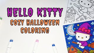 Color With Me: Hello Kittyβs Spooky Cozy Night ππ | Halloween Coloring Page using Ohuhu Markers β¨