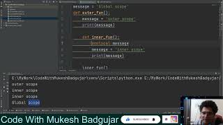 Python Pro Tips 4 | Python nonlocal Scopes | nonlocal keyword advance python | Advance in Variable