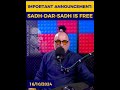 important announcement sadh dar sadh naqsh is free raza ali shah al abidi.