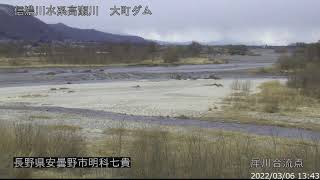 犀川 犀川合流点 ライブカメラ (2022/03/06) 定点観測 Sai River Live Camera