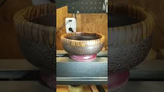 Purple Heart, Black Palm and Zebra - Woodturning #centerpiece #woodturning #handmade