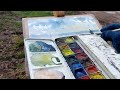 colinsteedart. watercolour tutorial and demonstration. painting winter trees plein air