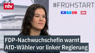 Vorsitzende der Jungen Liberalen: Wer AfD wählt, bekommt linke Bundesregierung | ntv