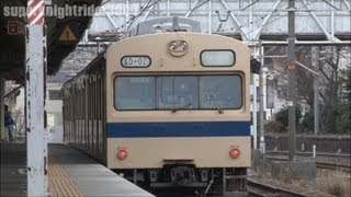 JR西日本 103系瀬戸内色(広D-02編成) 快速 向洋駅を通過 2012.2