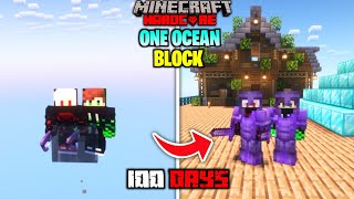 We Survived 100 Days On ONE OCEAN BLOCK In Minecraft Hardcore | Duo 100 Days