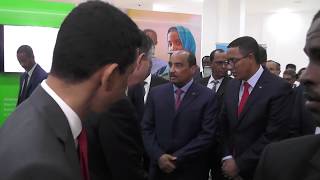 President Mohamed Ould Abdel Aziz at Kosmos booth at Mauritanides 2018