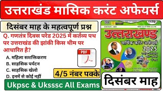 Uttarakhand Current affairs December 2024 | उत्तराखंड मासिक करेंट अफेयर्स 2024 #uksssc_Exmas_2024