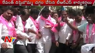 TRS Activists Protests against Revanth Reddy's Rally Comments