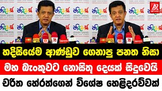 හදිසියේම ආණ්ඩුව ගෙනාපු පනත නිසා මහ බැංකුවට නොසිතූ දෙයක් සිදුවෙයි. චරිත හේරත්ගෙන් විශේෂ හෙළිදරව්වක්