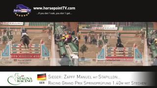 Video Vergleich: Zapff Manuel und Schönstetter Helmut vom Racino Grand Prix 1.40m mit Stechen...