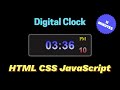 How To Create Digital Clock Using HTML CSS & JavaScript | Coding Cloud