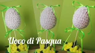 Uovo di Pasqua ricoperto in ciniglia polistirolo