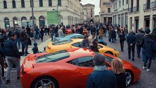 100 FERRARIS THROUGH CENTRAL PADOVA!!! [F40, 458 GT3, SPECIALE, 488...]