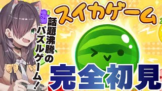 【スイカゲーム】話題沸騰のパズルゲームを初見プレイ！【Vtuber/黒根こなと】