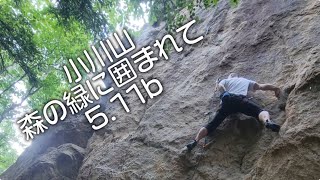 小川山兄岩 森の緑に囲まれて(11b) climberタニエル