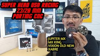 SUPER HEAD USN RACING 23/20 MM PORTING CNC JUPITER MX serta perintilannya ( Mas Umar )