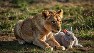 The little lion saved the rabbit | Interesting story of lion and rabbit | Leo, a small lion#cartoon