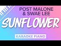Sunflower (Piano Karaoke Instrumental) Post Malone & Swae Lee