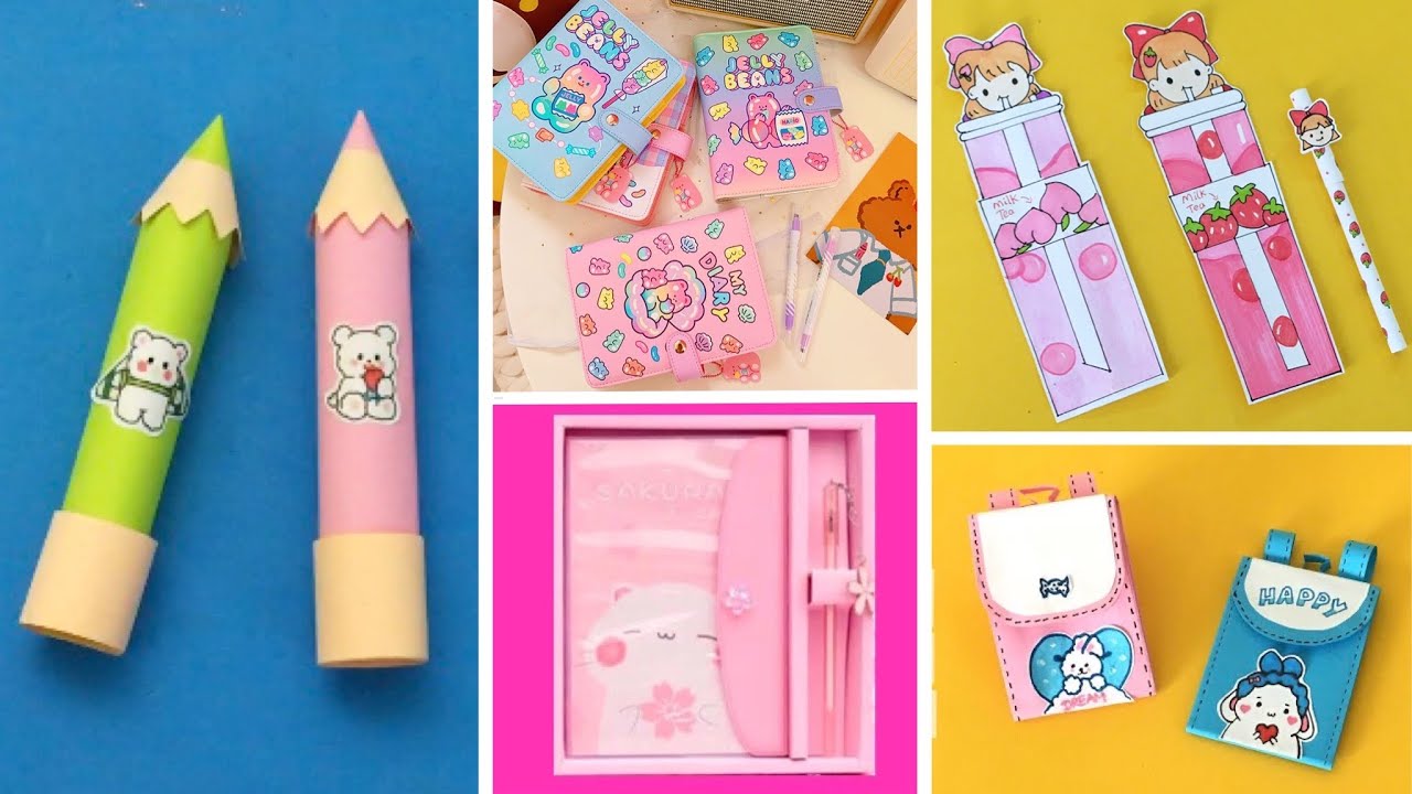 5 DIY - CUTE SCHOOL SUPPLIES - Paper Craft - DIY Mini Notebooks - Girl ...