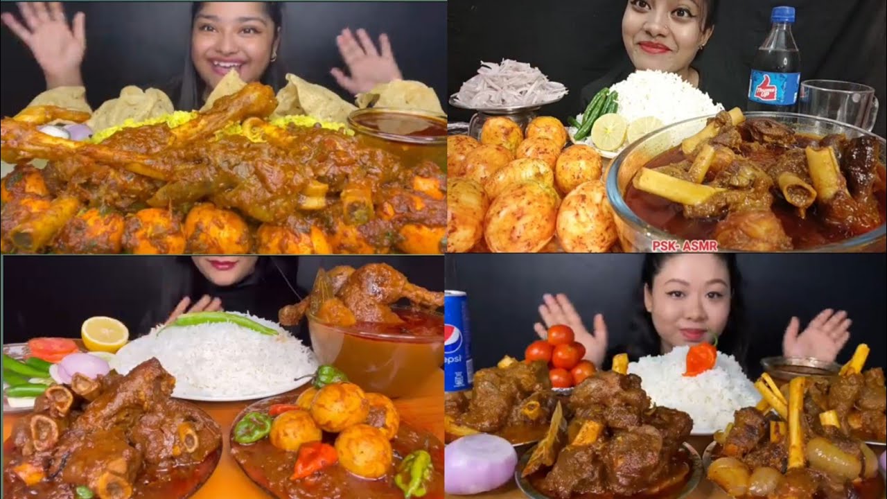 Asmr Eating Egg Curry Mutton Curry Youtube