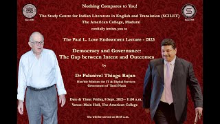 The Paul L.  Love Endowment Lecture - 2023