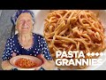 94 yr old Maria makes tagliatelle with tomato sauce! | Pasta Grannies