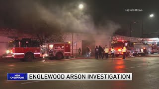 Arson investigation underway after burglars set fire to Englewood building