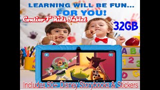 Contixo 7 Kids Tablet | Includes 50+ Disney Storybooks \u0026 Stickers | contixo kids tablet review