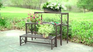 Nesting Metal Plant Stands with Scrollwork