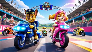 Paw Patrol Ultimate Rescue | CHASE and SKYE Racing Adventure: Who Will Win? | Rainbow 3