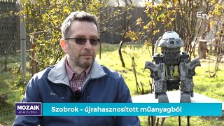 Lázár Alpár szobrai újrahasznosított műanyagból a Mozaikban