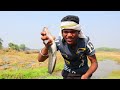 fishing video🎣🐠 talented boy fishing with hooks in paddy field canal using two fishing rod s 🐠😮